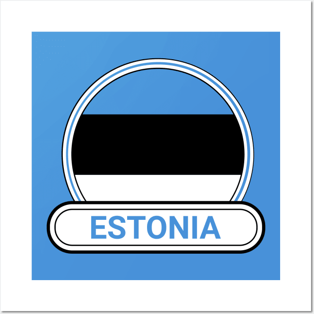 Estonia Country Badge - Estonia Flag Wall Art by Yesteeyear